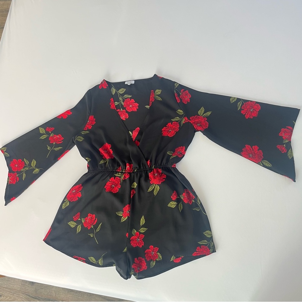 Floral V Neck Romper